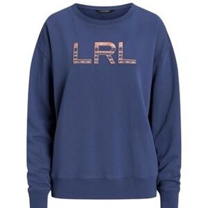 NWOT Lauren Ralph Lauren Blue Sweatshirt with Pink Logo
